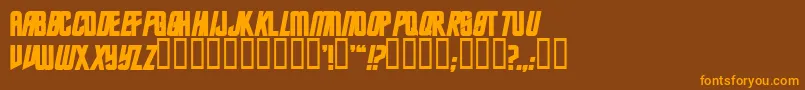 Czcionka TrekkiesanssskBold – pomarańczowe czcionki na brązowym tle