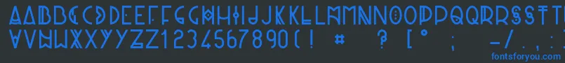 PaniqueRegular Font – Blue Fonts on Black Background