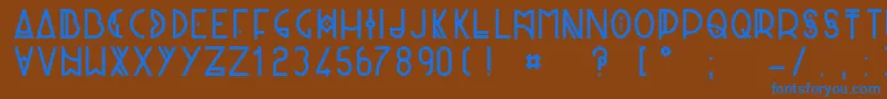 PaniqueRegular Font – Blue Fonts on Brown Background
