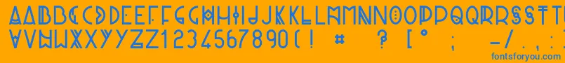 PaniqueRegular Font – Blue Fonts on Orange Background