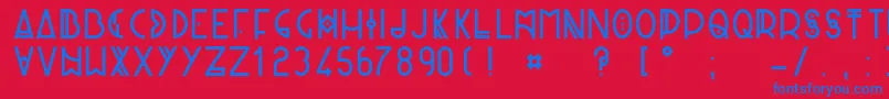 PaniqueRegular Font – Blue Fonts on Red Background