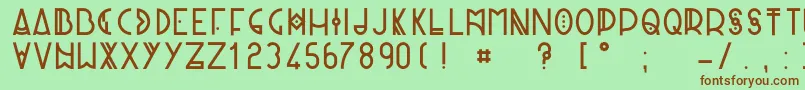 PaniqueRegular Font – Brown Fonts on Green Background
