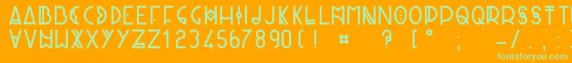 PaniqueRegular Font – Green Fonts on Orange Background