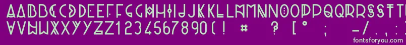 PaniqueRegular Font – Green Fonts on Purple Background