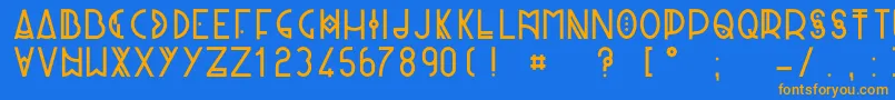 PaniqueRegular Font – Orange Fonts on Blue Background
