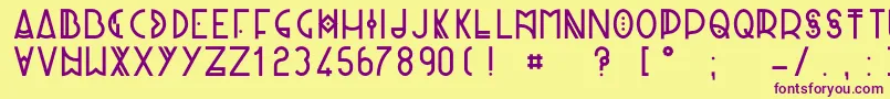 PaniqueRegular Font – Purple Fonts on Yellow Background