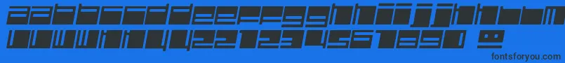 Czcionka PolydiscousItalic – czarne czcionki na niebieskim tle