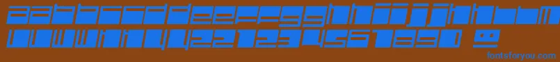 Fonte PolydiscousItalic – fontes azuis em um fundo marrom