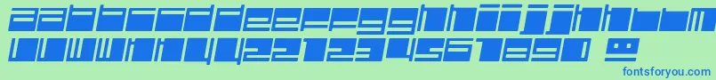 PolydiscousItalic-fontti – siniset fontit vihreällä taustalla