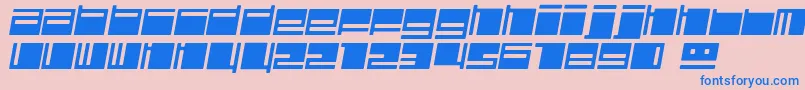 Police PolydiscousItalic – polices bleues sur fond rose