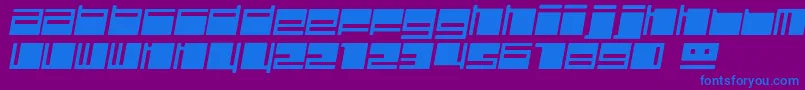 フォントPolydiscousItalic – 紫色の背景に青い文字
