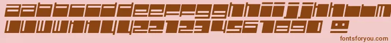 Czcionka PolydiscousItalic – brązowe czcionki na różowym tle