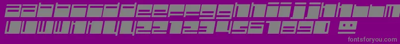 PolydiscousItalic-Schriftart – Graue Schriften auf violettem Hintergrund