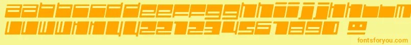 Czcionka PolydiscousItalic – pomarańczowe czcionki na żółtym tle