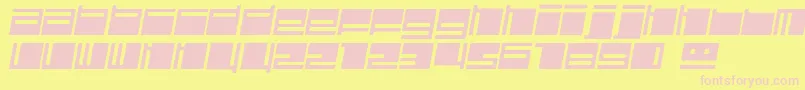 フォントPolydiscousItalic – ピンクのフォント、黄色の背景
