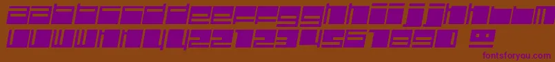 Czcionka PolydiscousItalic – fioletowe czcionki na brązowym tle
