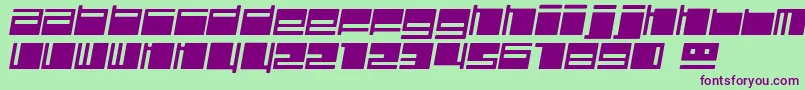 Fonte PolydiscousItalic – fontes roxas em um fundo verde