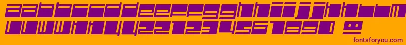 フォントPolydiscousItalic – オレンジの背景に紫のフォント