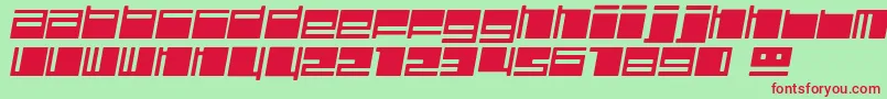 PolydiscousItalic Font – Red Fonts on Green Background
