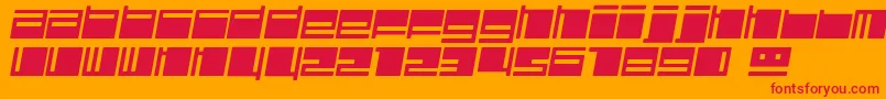 PolydiscousItalic Font – Red Fonts on Orange Background