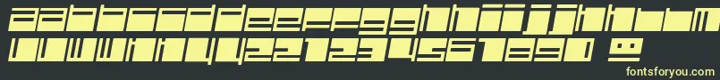 PolydiscousItalic-fontti – keltaiset fontit mustalla taustalla