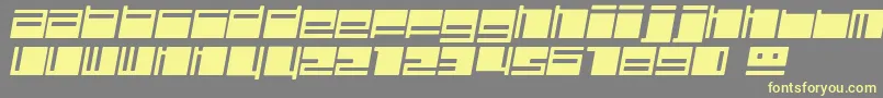 PolydiscousItalic-fontti – keltaiset fontit harmaalla taustalla