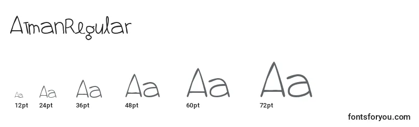 Размеры шрифта AtmanRegular