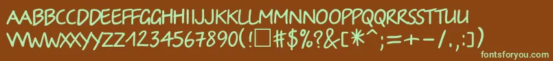 IrinacttNormal Font – Green Fonts on Brown Background