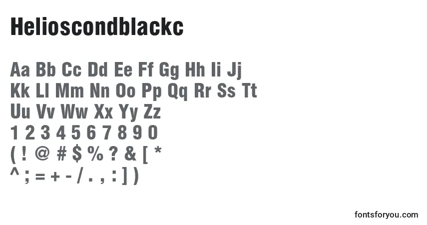 Helioscondblackc-fontti – aakkoset, numerot, erikoismerkit