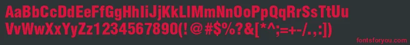 Helioscondblackc Font – Red Fonts on Black Background
