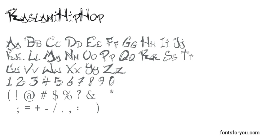 Шрифт RaslaniHipHop – алфавит, цифры, специальные символы
