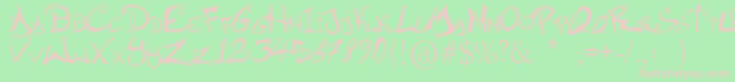 RaslaniHipHop-Schriftart – Rosa Schriften auf grünem Hintergrund