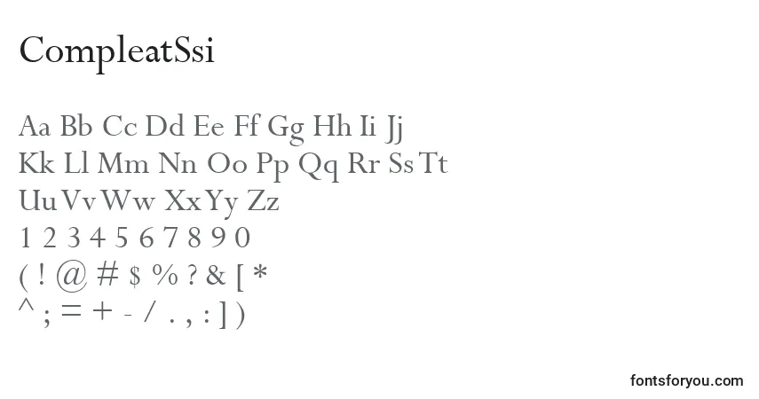 A fonte CompleatSsi – alfabeto, números, caracteres especiais