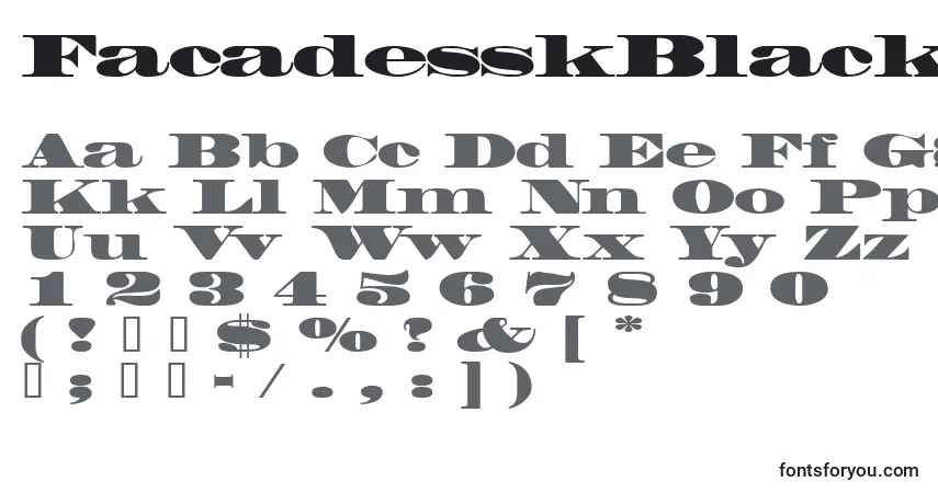 A fonte FacadesskBlack – alfabeto, números, caracteres especiais