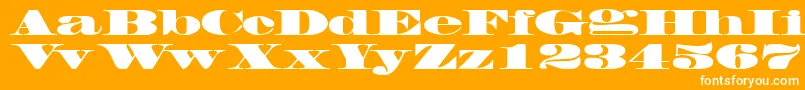 Czcionka FacadesskBlack – białe czcionki na pomarańczowym tle