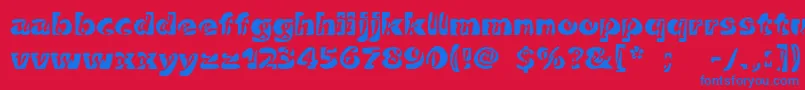Czcionka Duettoc – niebieskie czcionki na czerwonym tle