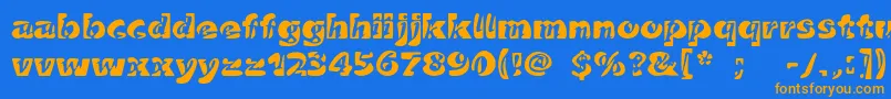 Duettoc Font – Orange Fonts on Blue Background