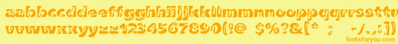 Duettoc Font – Orange Fonts on Yellow Background