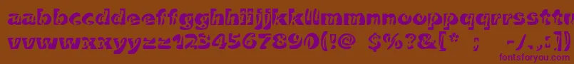 Duettoc-Schriftart – Violette Schriften auf braunem Hintergrund