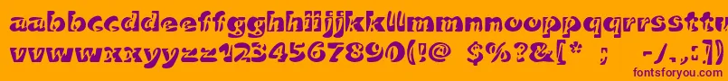 Duettoc-Schriftart – Violette Schriften auf orangefarbenem Hintergrund