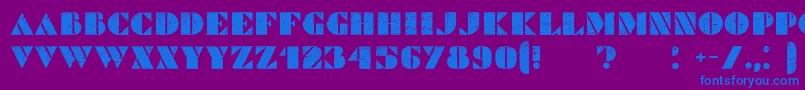 CommandersGrunged Font – Blue Fonts on Purple Background