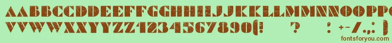 CommandersGrunged Font – Brown Fonts on Green Background