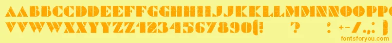 CommandersGrunged-Schriftart – Orangefarbene Schriften auf gelbem Hintergrund