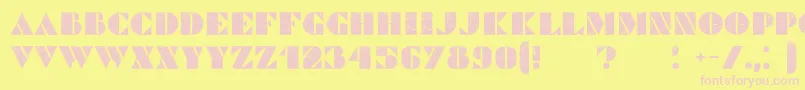 CommandersGrunged Font – Pink Fonts on Yellow Background