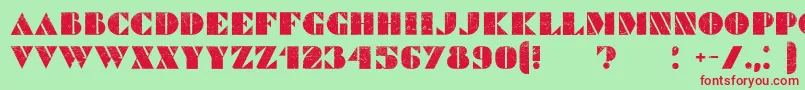 CommandersGrunged Font – Red Fonts on Green Background