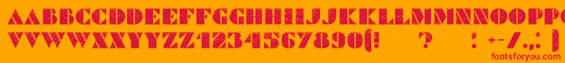 CommandersGrunged Font – Red Fonts on Orange Background