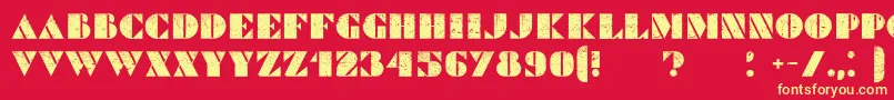 CommandersGrunged Font – Yellow Fonts on Red Background