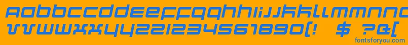 QuarkItalic Font – Blue Fonts on Orange Background