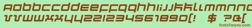 QuarkItalic Font – Brown Fonts on Green Background