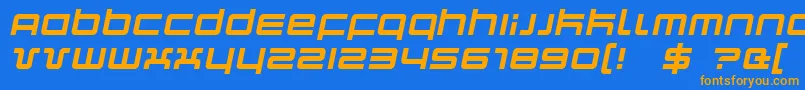 QuarkItalic Font – Orange Fonts on Blue Background